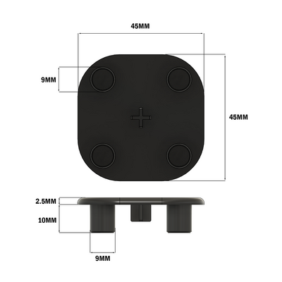 60-290-1 MODULAR SOLUTIONS POLYAMIDE END CAP<BR>45MM X 45MM ROUNDED CORNERS BLACK